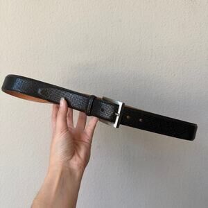 NEW Martin Dingman Black Snake Embossed Leather Belt Size 34
